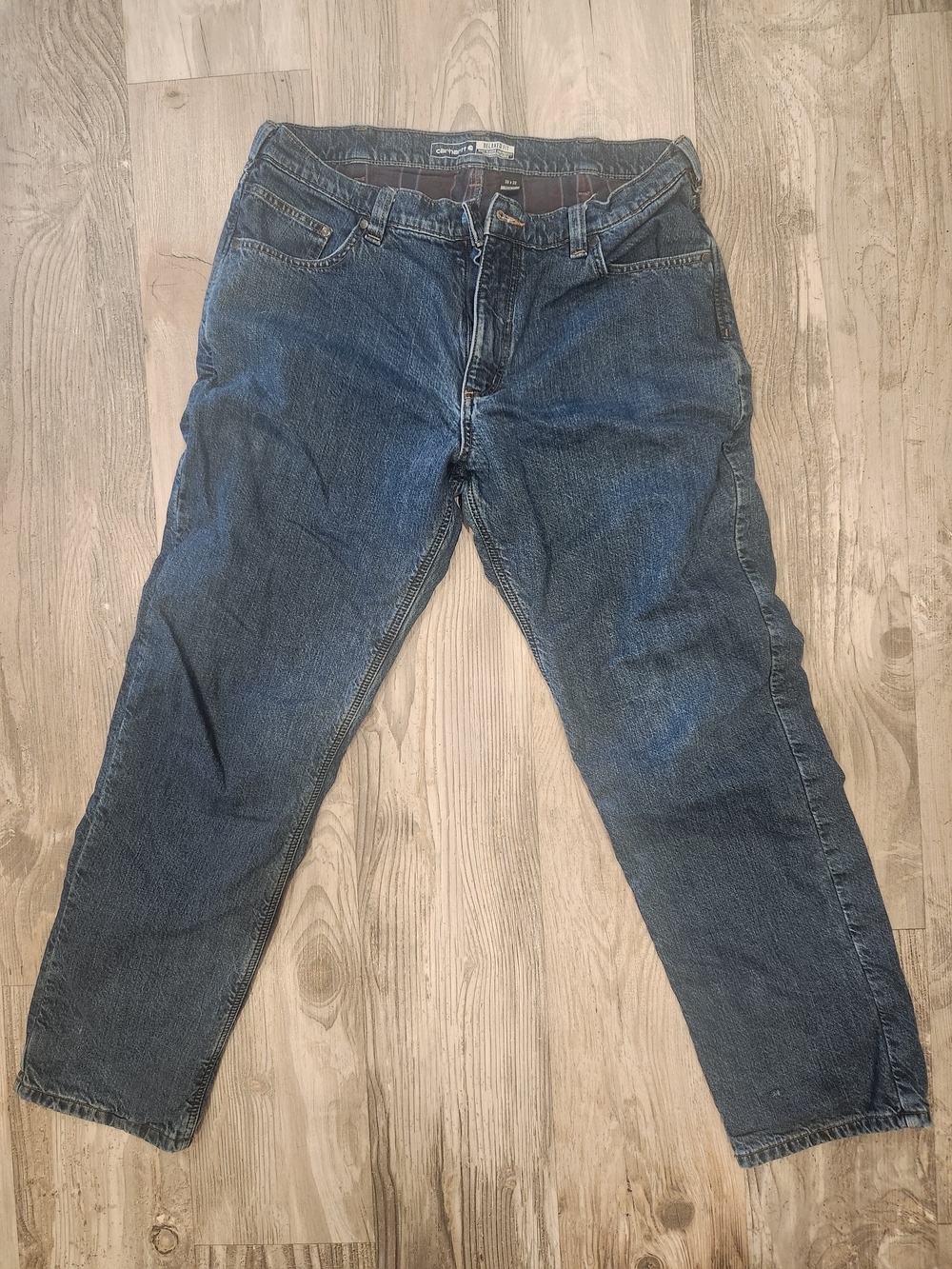 Carhartt Men's Relaxed Fit Blue Insulated Jeans